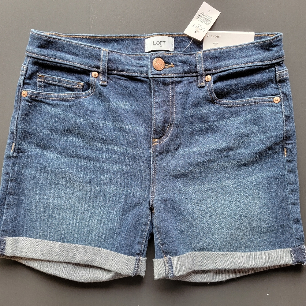 NWT LOFT Classic Indigo Jean Shorts
